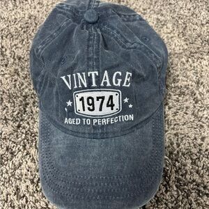 NEW 50th Birthday Gifts for Him Her Men Women Embroidered Cotton Hat- blue